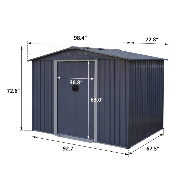 Outdoor Metal Tool Storage House - Image 2