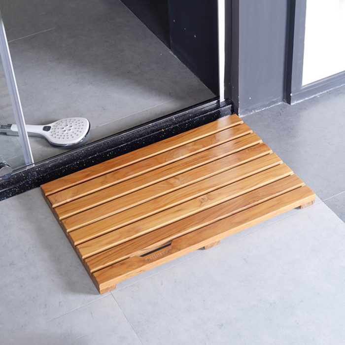 Solid Teak Bathroom Shower Mat - Image 2